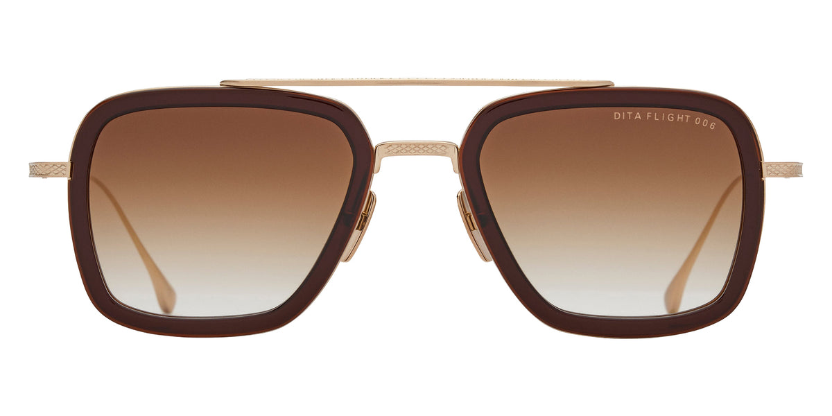 Dita® FLIGHT.006 Sunglasses DT 7806-W-RTB-GLD-52 52 - Root Beer/Antique White Gold