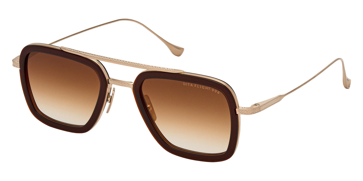 Dita® FLIGHT.006 Sunglasses DT 7806-W-RTB-GLD-52 52 - Root Beer/Antique White Gold