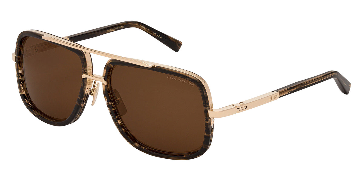 Dita® MACH-ONE Sunglasses DT DRX-2030-Y-GLD-TIM-59 59 - White Gold/Burnt Timber