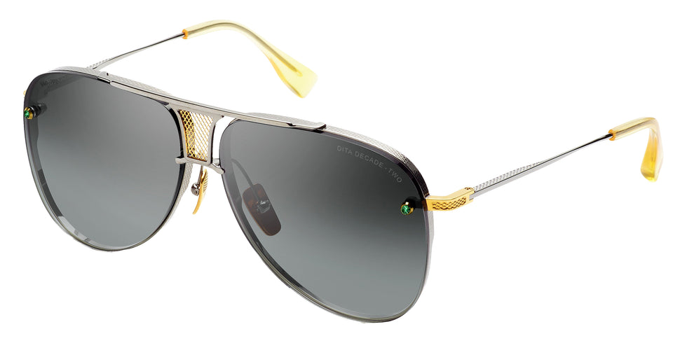 Dita® DECADE-TWO - INOVATI™ Sunglasses DT DRX-2082-A-SLV-GLD-62-NV-E 62 - Black Palladium/Yellow Gold
