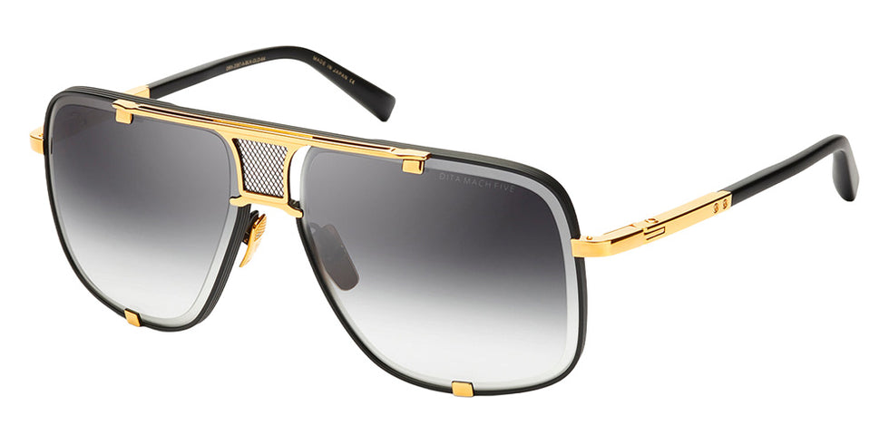 Dita® MACH-FIVE Sunglasses DT DRX-2087-A-BLK-GLD-64-Z 64 - Matte Black/Yellow Gold
