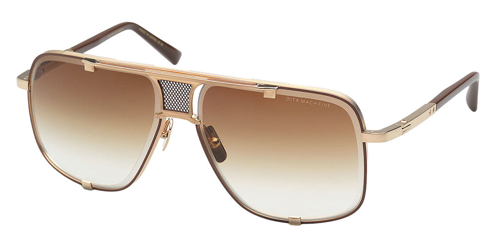 Dita® MACH-FIVE Sunglasses DT DRX-2087-I-GLD-BRN-64 64 - Brushed White Gold