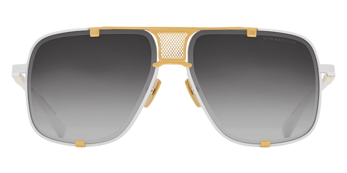 Dita® MACH-FIVE Sunglasses DT DRX-2087-J-WHT-GLD-64 64 - Matte White/Yellow Gold