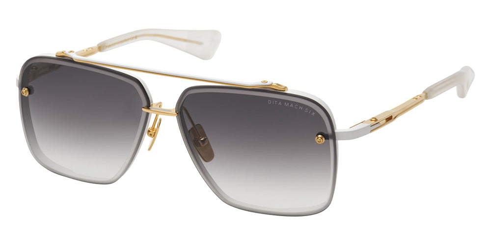 Dita® MACH-SIX Sunglasses DT DTS121-62-07 62 - Matte White/Yellow Gold