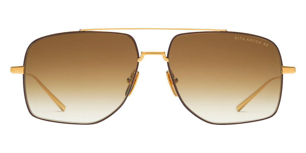 Dita® ARTOA.88 Sunglasses DT DTS190-A-01 60 - Yellow Gold/Cappuccino