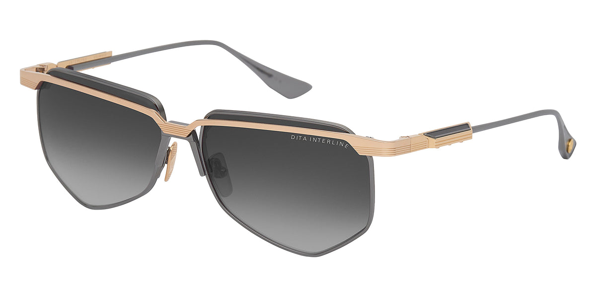 Dita® INTERLINE Sunglasses DT DTS194-A-02 60 - White Gold/Black Iron/Black Palladium
