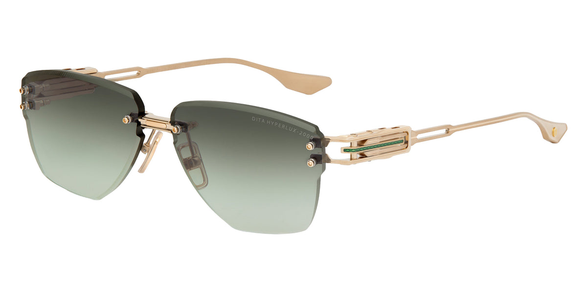 Dita® HYPERLUX-2000 Sunglasses DT DTS197-A-02 58 - White Gold/Green/Brushed White Gold