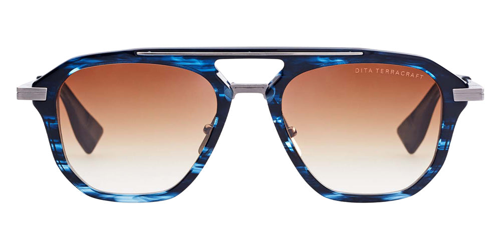 Dita® TERRACRAFT Sunglasses DT DTS416-A-03 52 - Nautilus Blue Swirl/Yellow Gold