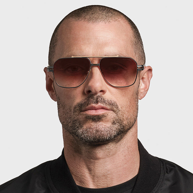 Dita® KUDRU Sunglasses DT DTS436-A-03 61 - Black Iron/Yellow Gold