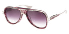 Dita® GRAND-DECADE Sunglasses DT DTS460-A-04 56 - Deep Purple Swirl/Silver