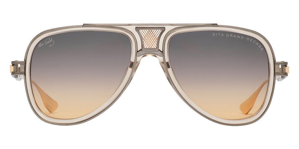Dita® GRAND-DECADE x Elvis Presley Sunglasses DT DTS460-A-06 56 - Khaki Crystal/Antique Silver/White Gold