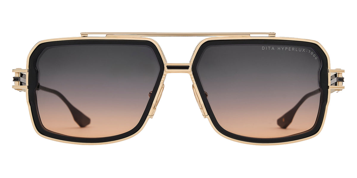 Dita® HYPERLUX-1000 Sunglasses DT DTS470-A-02 58 - Matte Black/White Gold/Black Iron
