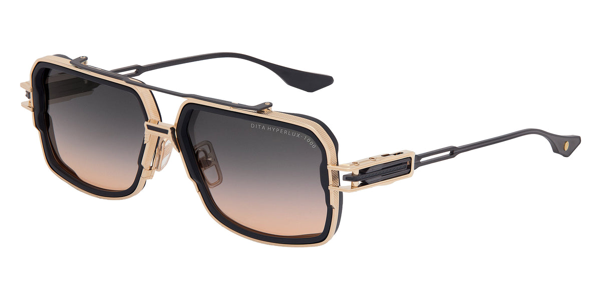 Dita® HYPERLUX-1000 Sunglasses DT DTS470-A-02 58 - Matte Black/White Gold/Black Iron