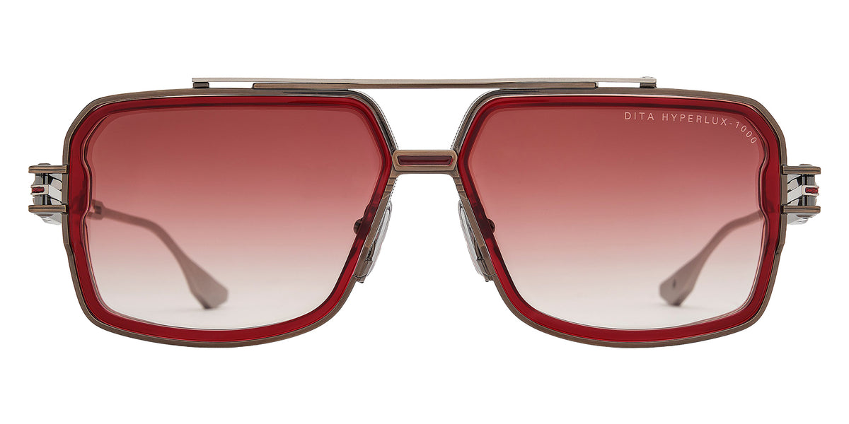 Dita® HYPERLUX-1000 Sunglasses DT DTS470-A-03 58 - Ruby/Antique Cocoa Bean/Matte Silver