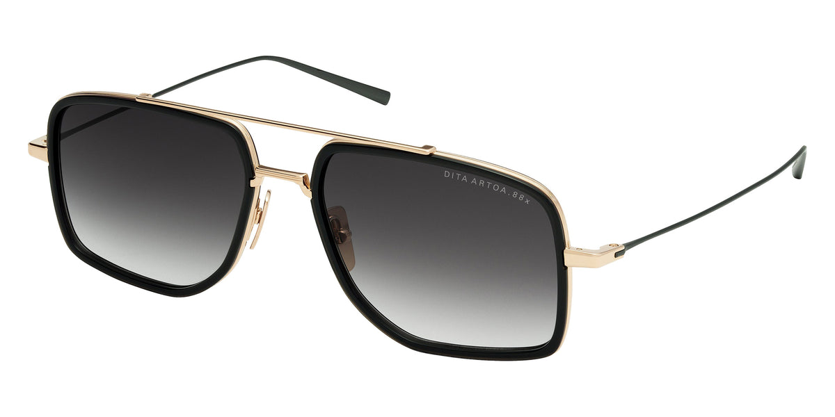 Dita® ARTOA.88x Sunglasses DT DTS471-A-02 57 - White Gold/Black Glass/Black Iron