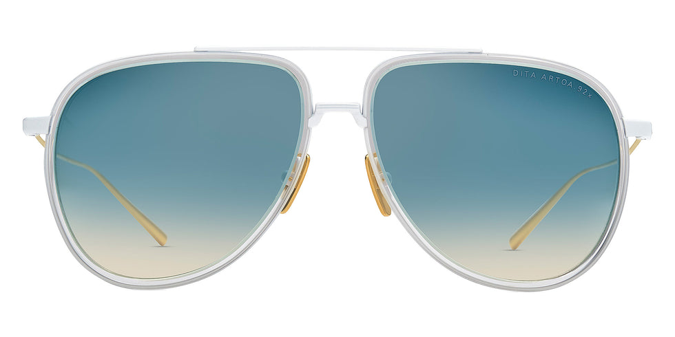 Dita® ARTOA.92x Sunglasses DT DTS472-A-02 58 - Matte White/Crystal Clear/Yellow Gold