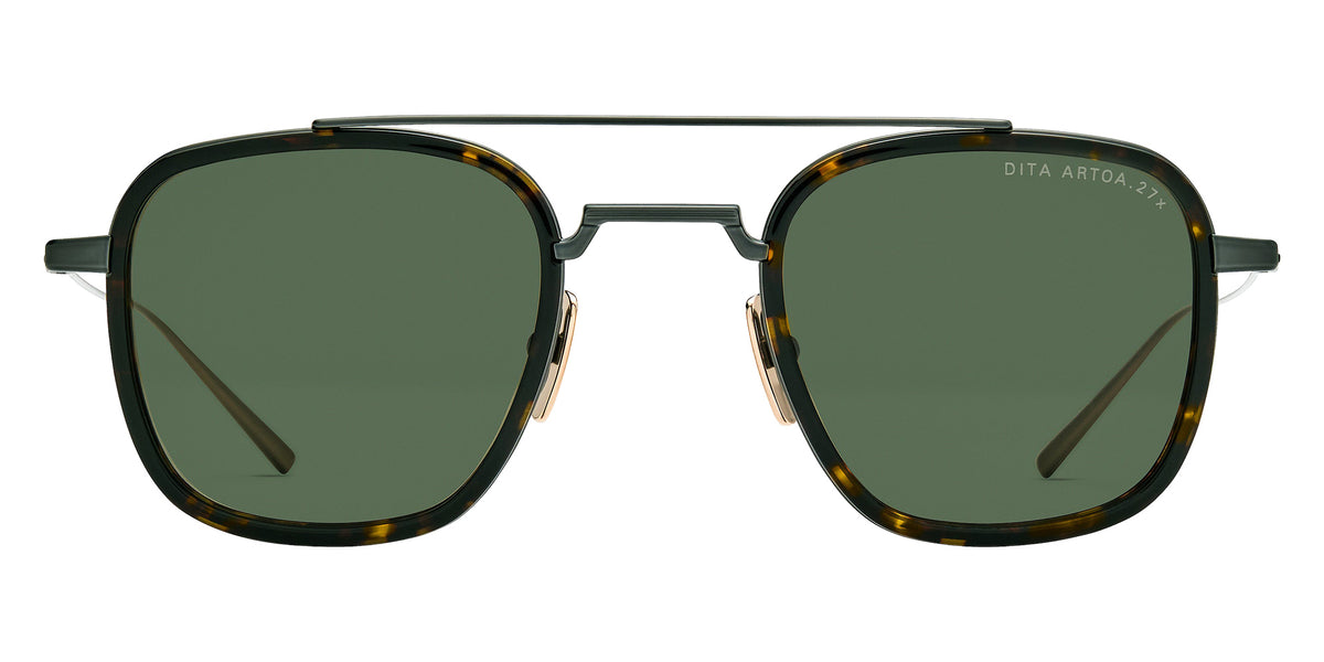 Dita® ARTOA.27x Sunglasses DT DTS474-A-02 47 - Black Iron/Dark Tortoise/Antique Yellow Gold