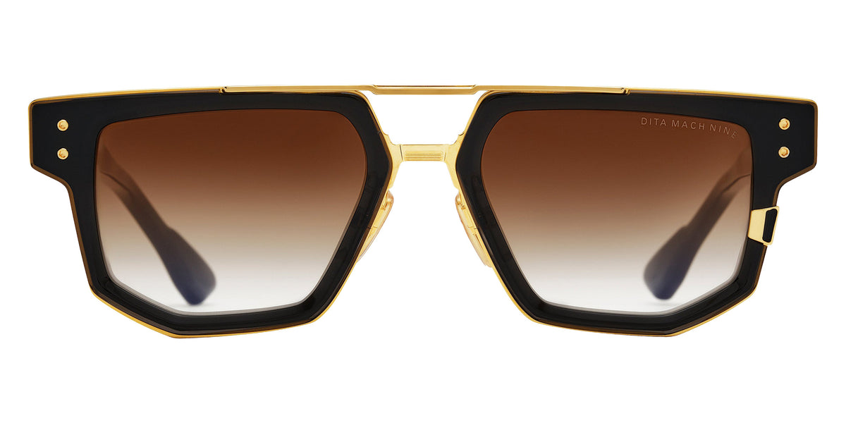 Dita® MACH-NINE Sunglasses DT DTS478-A-01 54 - Black Glass/Yellow Gold