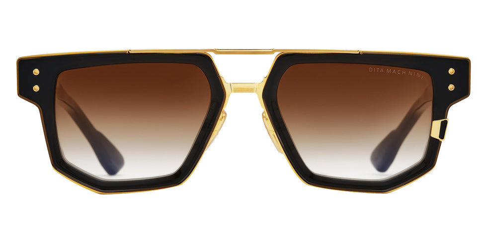 Dita® MACH-NINE Sunglasses DT DTS478-A-01 54 - Black Glass/Yellow Gold