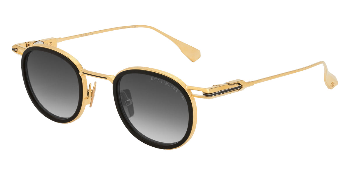 Dita® LINEAGE.68x Sunglasses DT DTS482-A-01 46 - Yellow Gold/Black/Shiny Silver