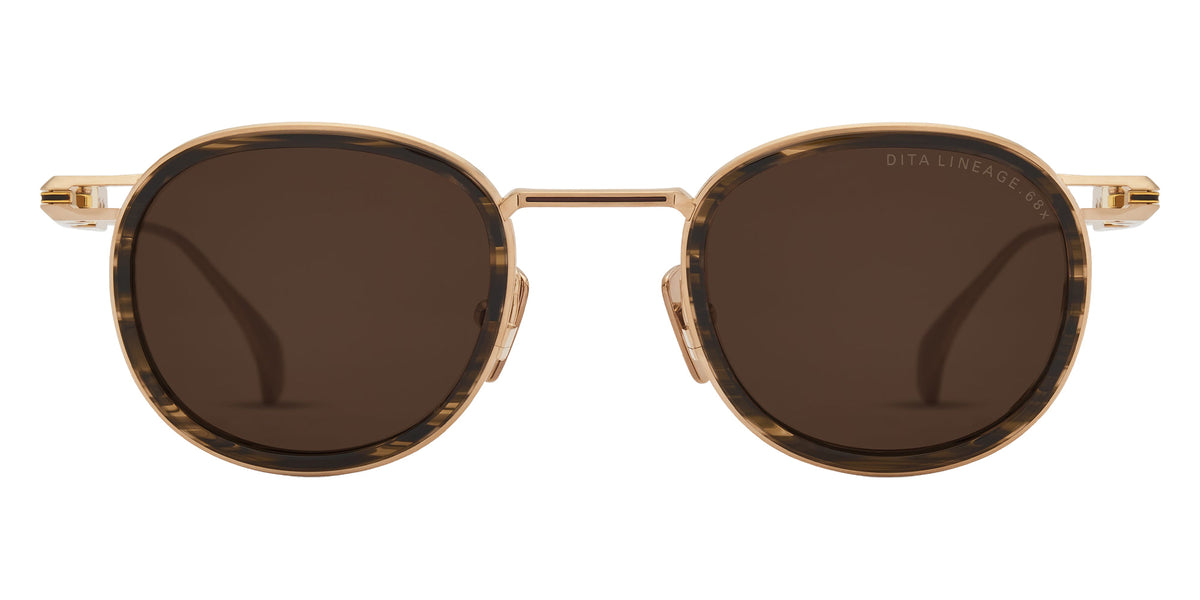 Dita® LINEAGE.68x Sunglasses DT DTS482-A-03 46 - Brush White Gold/Burnt Timber/Yellow Gold