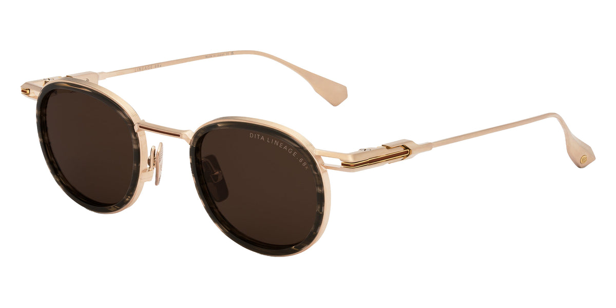 Dita® LINEAGE.68x Sunglasses DT DTS482-A-03 46 - Brush White Gold/Burnt Timber/Yellow Gold