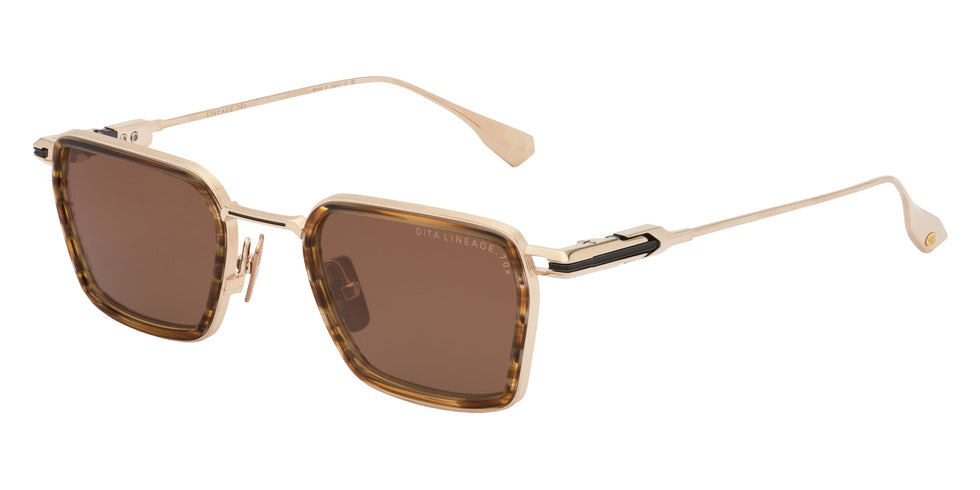 Dita® LINEAGE.70x Sunglasses DT DTS483-A-01 48 - Yellow Gold/Black/Black Iron