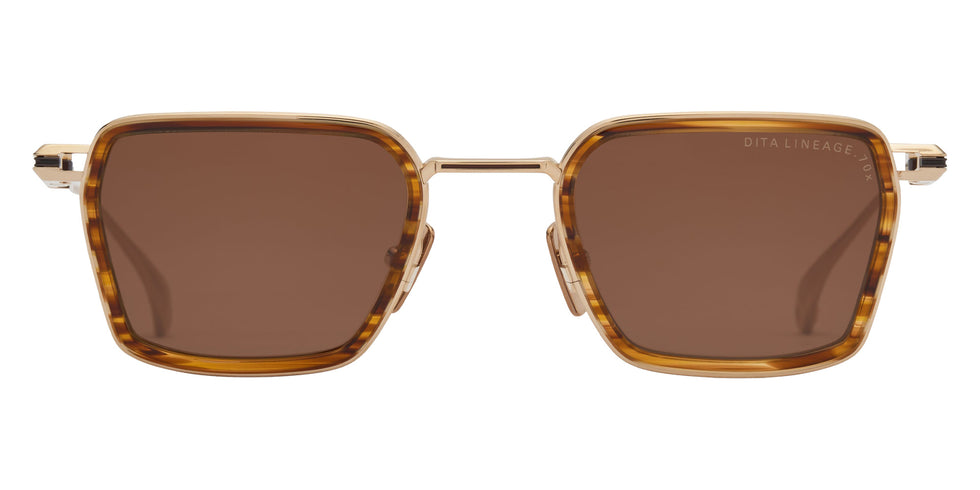 Dita® LINEAGE.70x Sunglasses DT DTS483-A-02 48 - White Gold /Brown Hazel/Black Iron