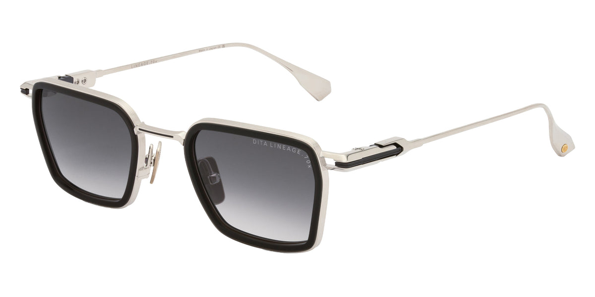 Dita® LINEAGE.70x Sunglasses DT DTS483-A-03 48 - Shiny Silver/Black Glass/Black Iron