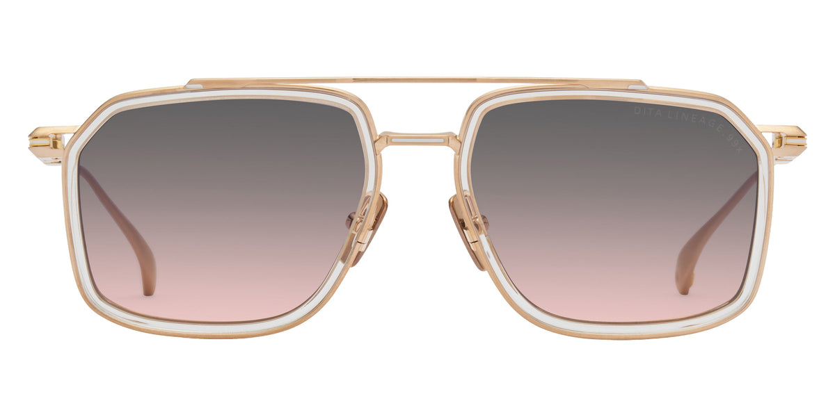 Dita® LINEAGE.99x Sunglasses DT DTS484-A-04 53 - Brushed White Gold/Crystal Clear/Yellow Gold