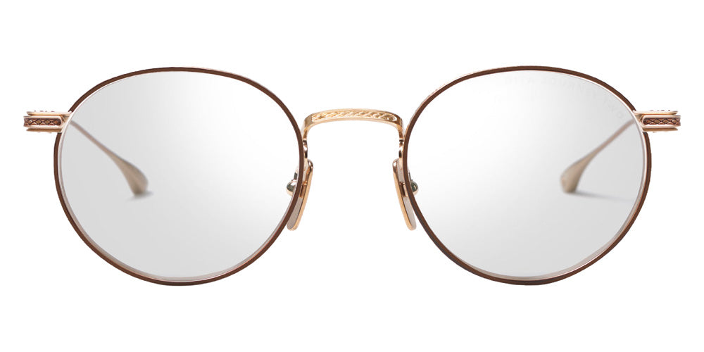 Dita® JOURNEY-TWO Eyeglasses DT DTX168-A-02 49 - Brushed White Gold/Mahogany