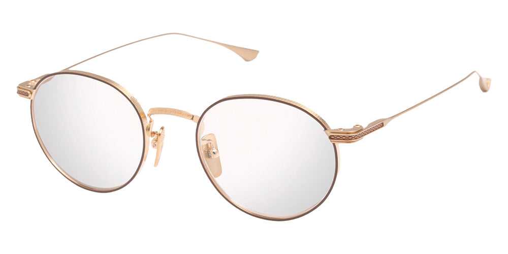 Dita® JOURNEY-TWO Eyeglasses DT DTX168-A-02 49 - Brushed White Gold/Mahogany