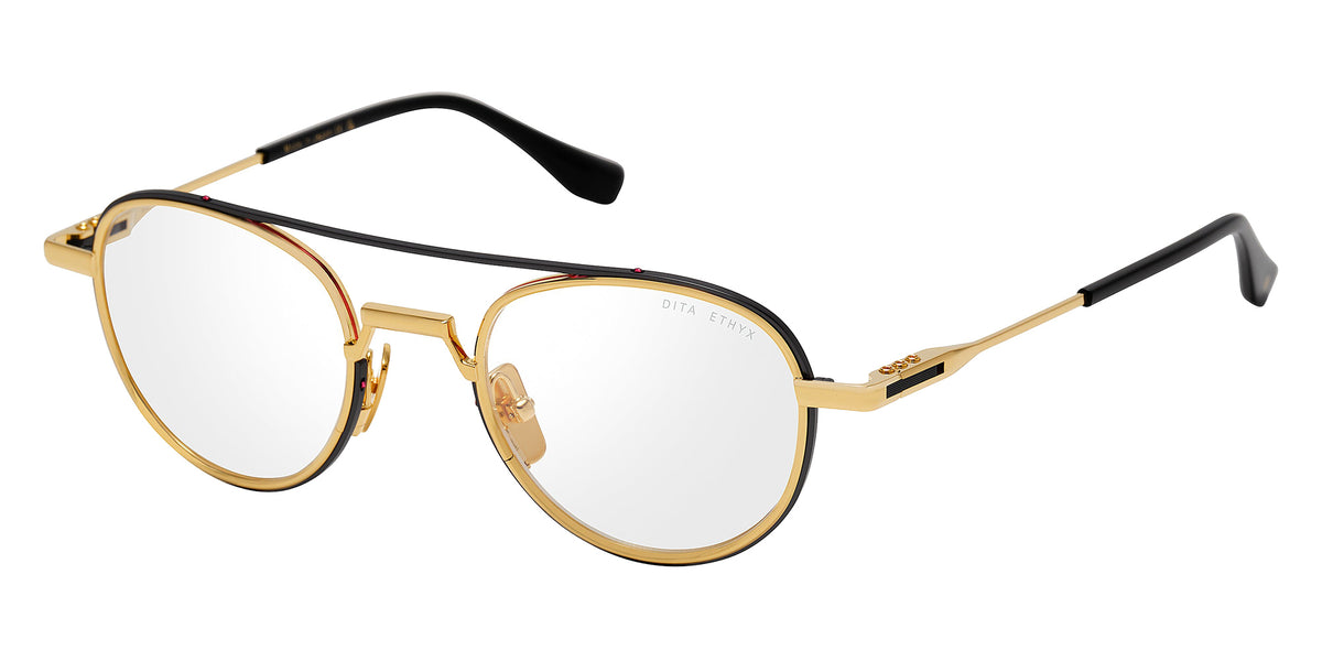 Dita® ETHYX Eyeglasses DT DTX189-A-01 49 - Black Iron/Yellow Gold