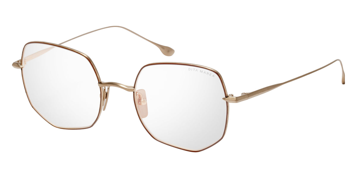 Dita® MAREA Eyeglasses DT DTX192-A-02 53 - Brushed White Gold/Mahogany