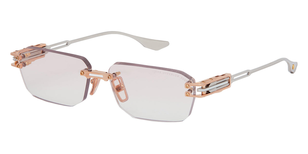 Dita® HYPERLUX-3000 Eyeglasses DT DTX198-A-03 59 - Rose Gold/White/Shiny Silver