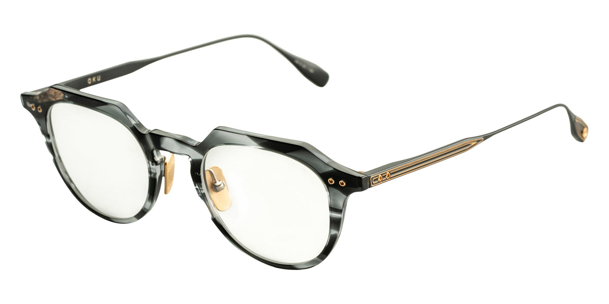 Dita® OKU Eyeglasses DT DTX419-A-01 49 - Ink Swirl/Black Iron