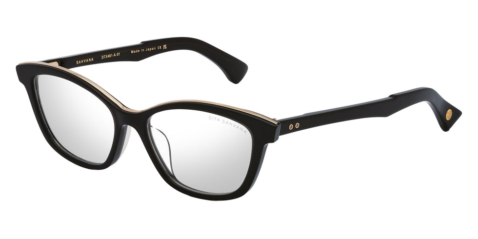 Dita® SAHVANA Eyeglasses DT DTX481-A-01 52 - Black Glass/White Gold