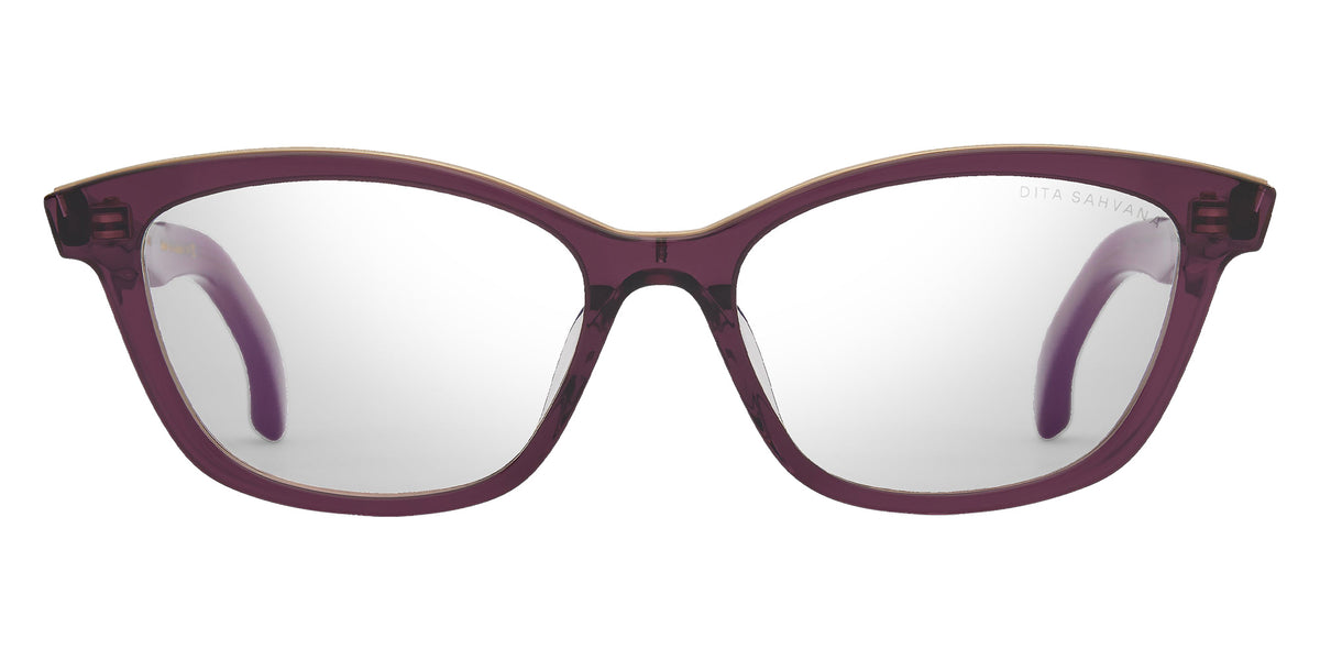 Dita® SAHVANA Eyeglasses DT DTX481-A-03 52 - Purple Glass/Brushed White Gold