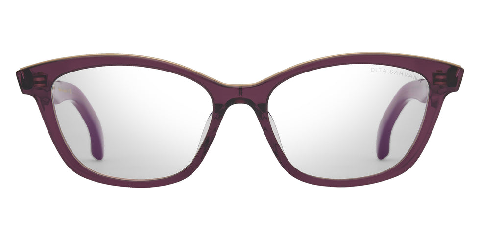 Dita® SAHVANA Eyeglasses DT DTX481-A-03 52 - Purple Glass/Brushed White Gold