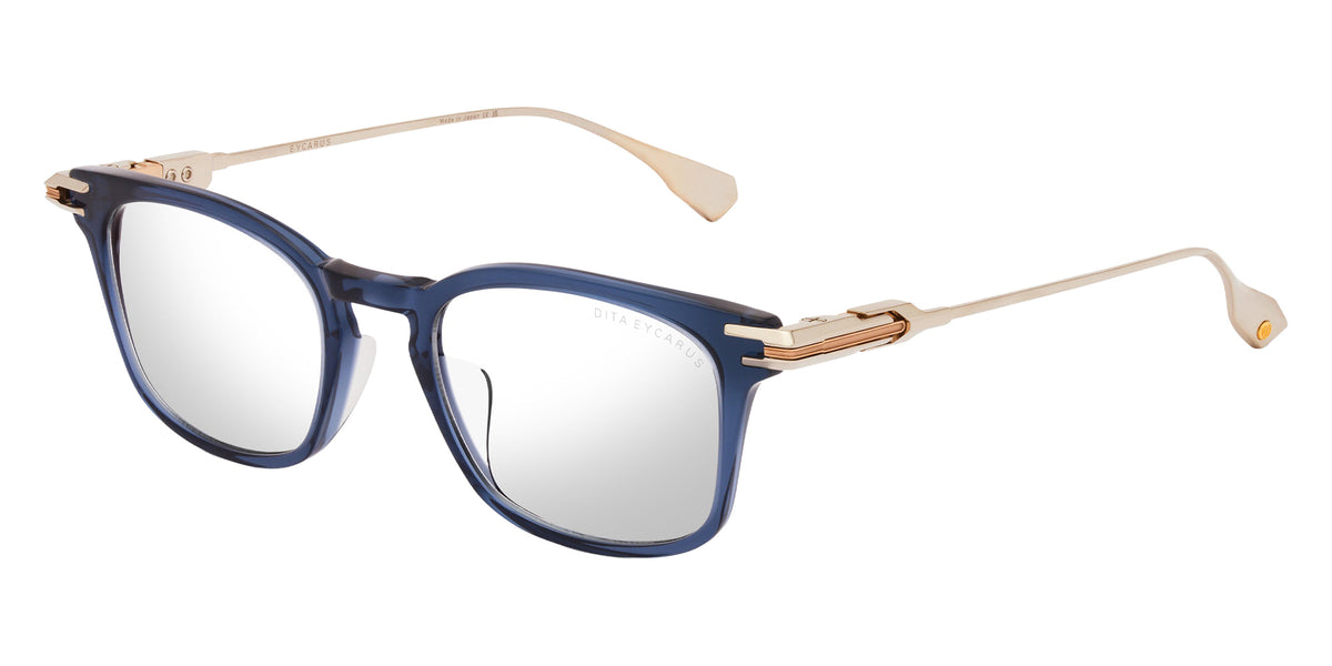 Dita® EYCARUS Eyeglasses DT DTX486-A-03 47 - Future Dusk Blue/Shiny Silver/White Gold