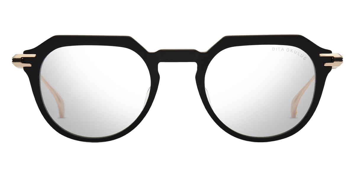 Dita® OKULUS Eyeglasses DT DTX487-A-01 49 - Black/White Gold/Black Iron