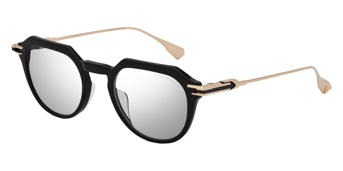 Dita® OKULUS Eyeglasses DT DTX487-A-01 49 - Black/White Gold/Black Iron