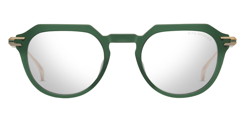 Dita® OKULUS Eyeglasses DT DTX487-A-02 49 - Crystal Pine/Antique White Gold/Shiny Silver