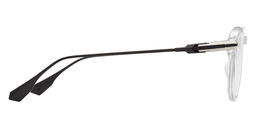 Dita® OKULUS Eyeglasses DT DTX487-A-03 49 - Crystal Clear/Shiny Silver/Black Iron