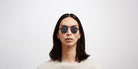 Mykita® DUANE MYK DUANE Silver/Navy / Light Silver Flash 51 - Silver/Navy / Light Silver Flash Sunglasses