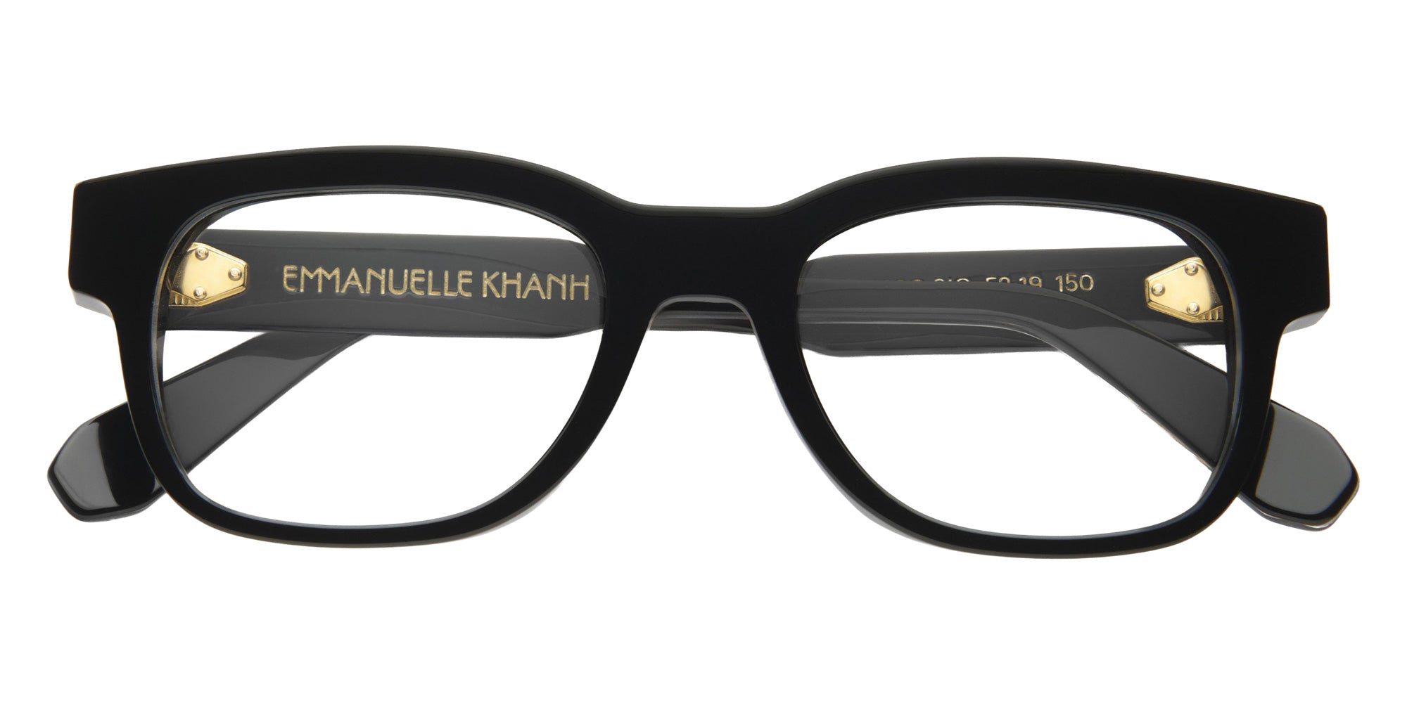 Emmanuelle Khanh® OASIS Eyeglasses EK OASIS-169O 52 - Noir Cristal Bio - Or