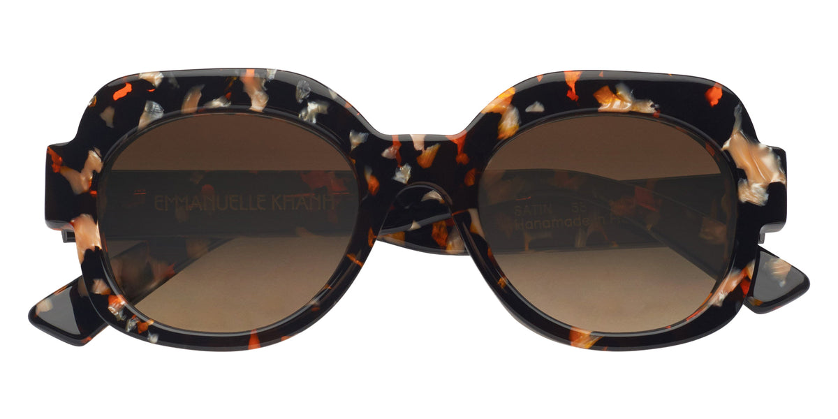 Emmanuelle Khanh® SATIN Sunglasses EK SATIN-55 51 - Noir Eclat Orange Nacre