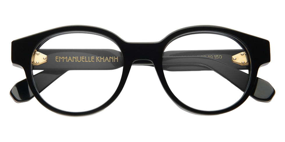 Emmanuelle Khanh® STORM Eyeglasses EK STORM-169O 52 - Noir Cristal Bio - Or