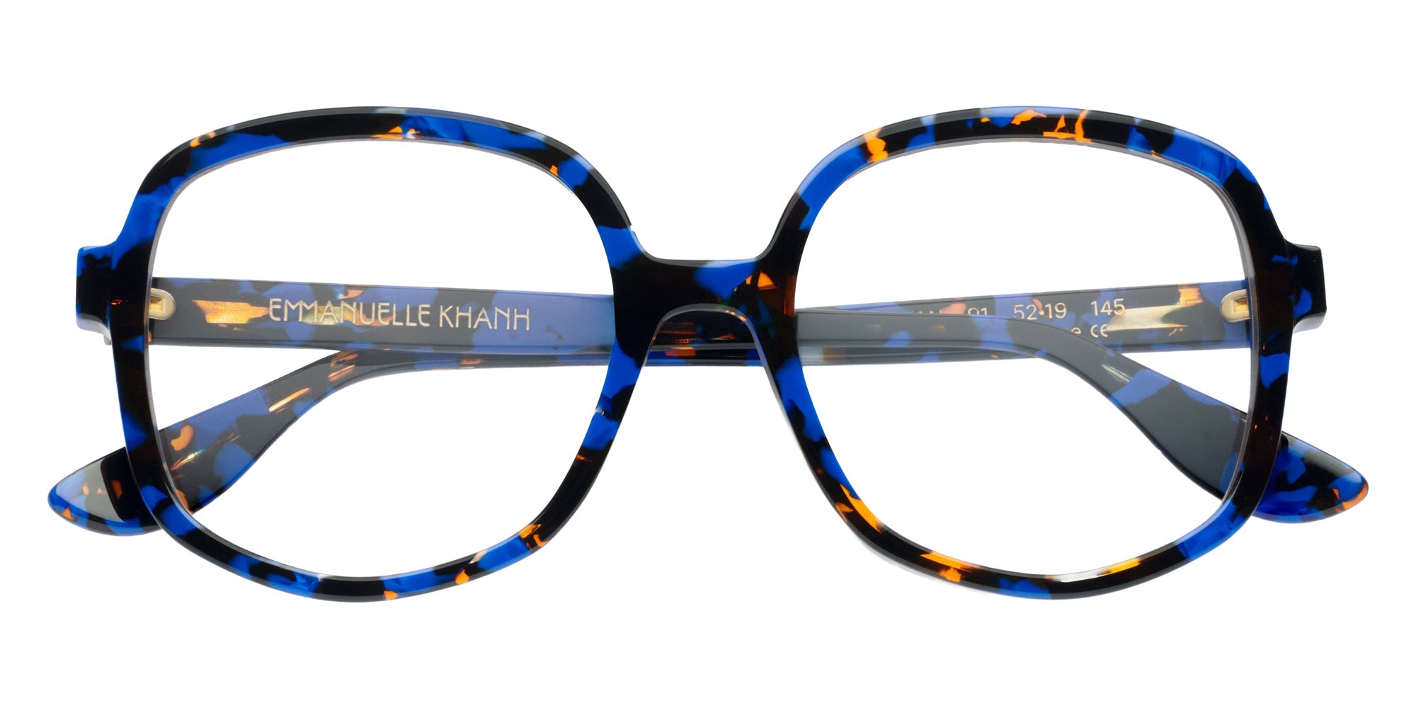 Emmanuelle Khanh® SWAN Eyeglasses EK SWAN-91 52 - Bleu Mouchete