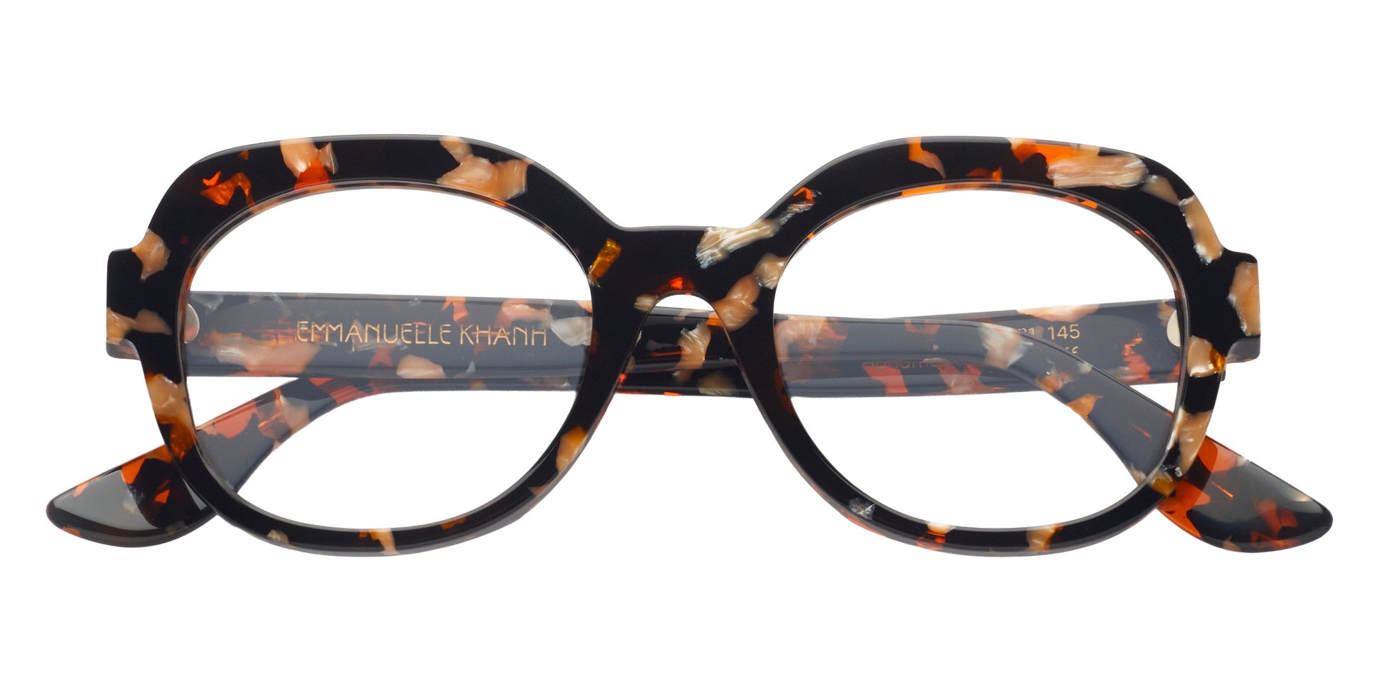 Emmanuelle Khanh® WEST Eyeglasses EK WEST-55 50 - Noir Eclat Orange Nacre